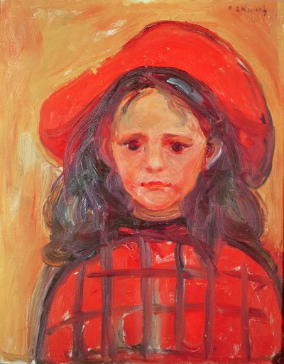 赤い帽子の少女 作： Edvard Munch
