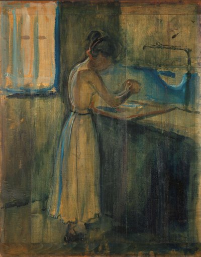 体を洗う若い女性 作： Edvard Munch