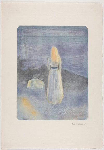 浜辺の若い女性 作： Edvard Munch