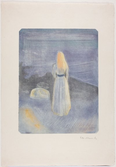 ビーチの若い女性 作： Edvard Munch
