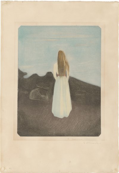 ビーチの若い女性 作： Edvard Munch