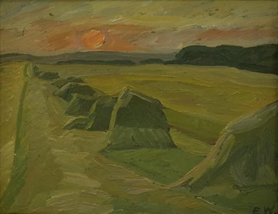 干し草のある風景 作： Edvard Weie