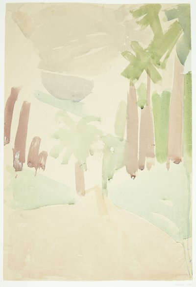 ヤシの木のある風景、南フランス 作： Edvard Weie