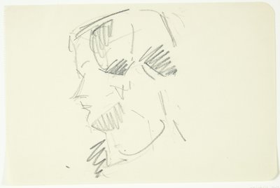 画家のエレン・オルリックの肖像習作、左の横顔 作： Edvard Weie