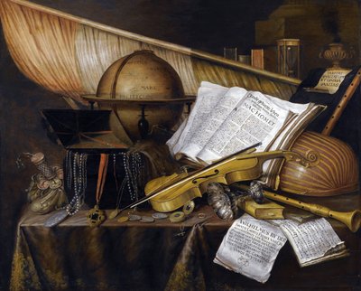 ヴァニタスの静物画 - エドワート・コリアー（1642-1708）の絵画 作： Edwaert Colyer or Collier
