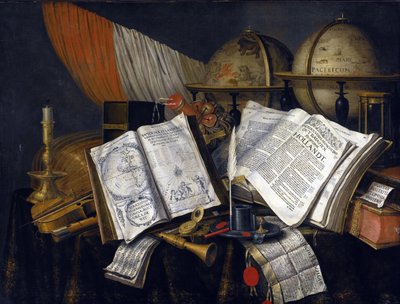 静物画（ヴァニタス） par Edwaert Collier (1642-1708) 作： Edwaert Colyer or Collier