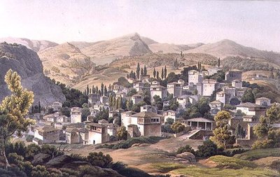 ポルタリアの村、「ギリシャの風景」第3部の16枚目、J.ベイリーの彫刻による 作： Edward (after) Dodwell
