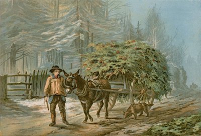The Holly Cart（カラーリトグラフ 作： Edward (after) Duncan