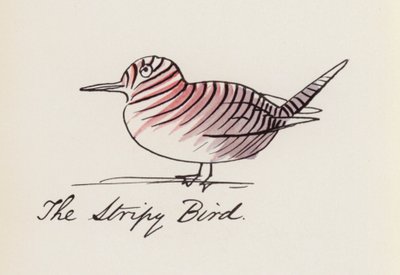 Edward Lear, The Bird Book: The Stripy Bird (カラー リソ) 作： Edward (after) Lear
