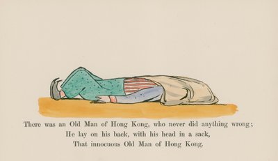 香港の老人がいた。彼は決して悪いことはしなかった（カラー彫刻） 作： Edward (after) Lear