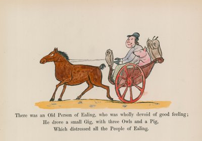 イーリングの老人で、まったく好感を持たない人がいた（カラー版画） 作： Edward (after) Lear