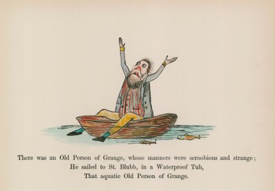 グランジの老人がいたが、その態度は不作法で奇妙だった（カラー版画） 作： Edward (after) Lear