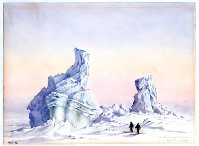 1911年9月1〜11日、ケープエヴァンス沖の氷山（紙にトイレ） 作： Edward Adrian Wilson