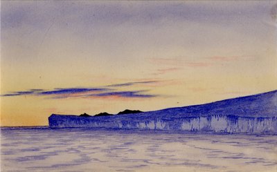 Blue Ice Cliffs、1901-04（紙にトイレ） 作： Edward Adrian Wilson