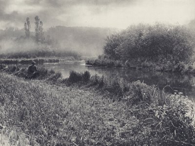 テスト中の霧深い秋の朝（モノクロ写真） 作： Edward Alfred Barton