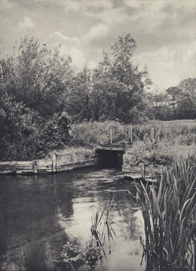 ラムズベリー水上の小型空母（モノクロ写真） 作： Edward Alfred Barton