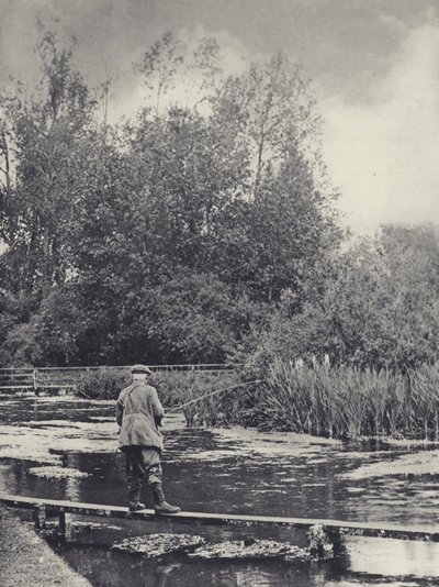 チルボルトン・フットブリッジ下（モノクロ写真） 作： Edward Alfred Barton