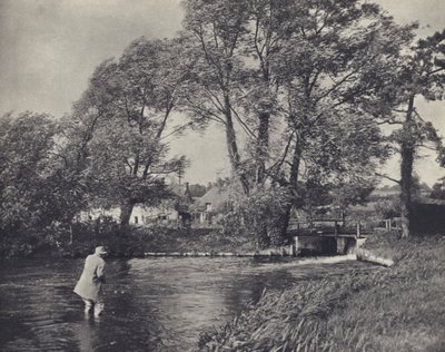 ラムズベリーでの強風の中の釣り（モノクロ写真） 作： Edward Alfred Barton