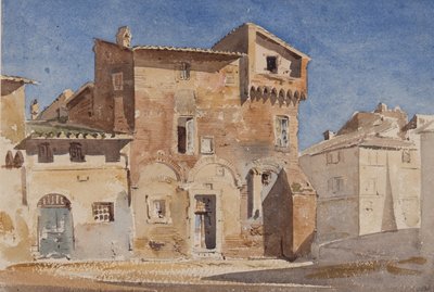 ローマ、トラステヴェレ地区、サンタセシリア近郊、1866年（紙、トイレ） 作： Edward Angelo Goodall