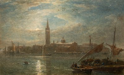 月明かりのサン・ジョルジョ、ヴェネツィア（水彩画） 作： Edward Angelo Goodall