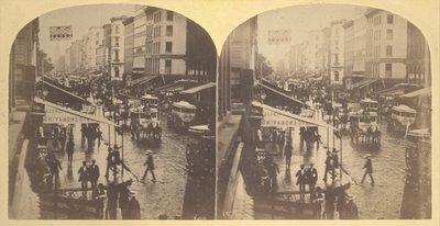 雨の日のブロードウェイ、1859年。 作： Edward Anthony