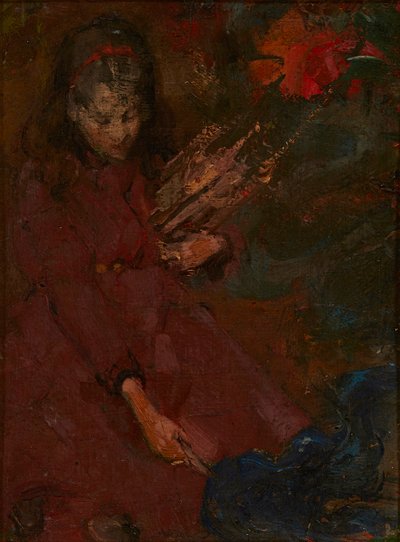 薪集め（キャンバスに油彩） 作： Edward Atkinson Hornel