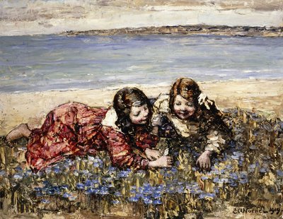 海辺の花を集めて 作： Edward Atkinson Hornel
