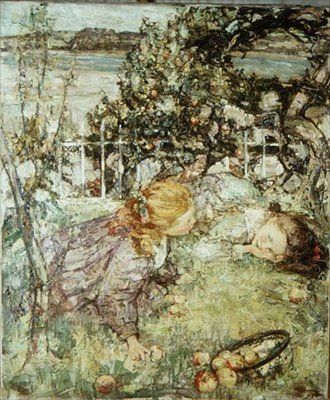 果樹園の女の子 作： Edward Atkinson Hornel