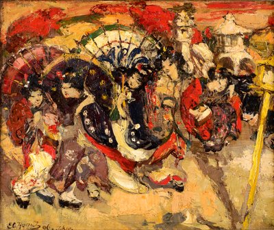 庭園の中の日本の人物 作： Edward Atkinson Hornel