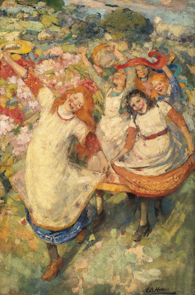 春のダンス（油彩・キャンバス） 作： Edward Atkinson Hornel