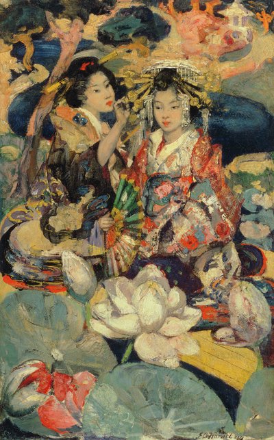 蓮の花 作： Edward Atkinson Hornel