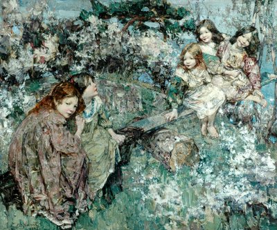 The See-Saw 作： Edward Atkinson Hornel