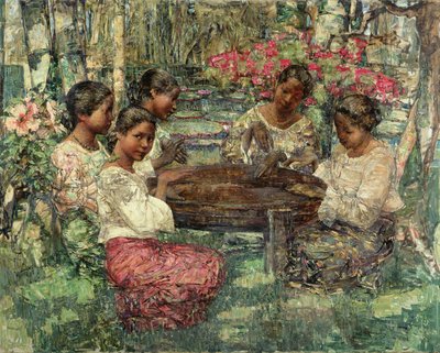 トムトムプレイヤーズ、セイロン 作： Edward Atkinson Hornel