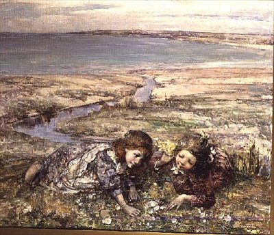 Two Girls on a Beach 作： Edward Atkinson Hornel