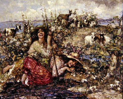 ヒバリの鳴き声と海鳥の声が聞こえる場所 作： Edward Atkinson Hornel