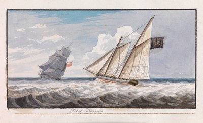 海賊スクーナー、1805年頃（水彩画） 作： Edward Bamfylde Eagles