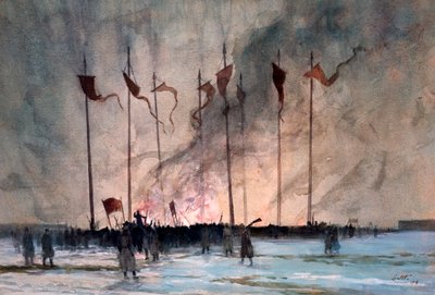 リントットによるロシア革命の犠牲者の埋葬 作： Edward Barnard Lintott