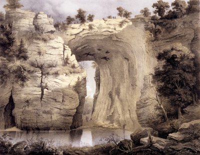 ナチュラルブリッジ、ロックブリッジ郡、「バージニア州のアルバム」、1858年 作： Edward Beyer