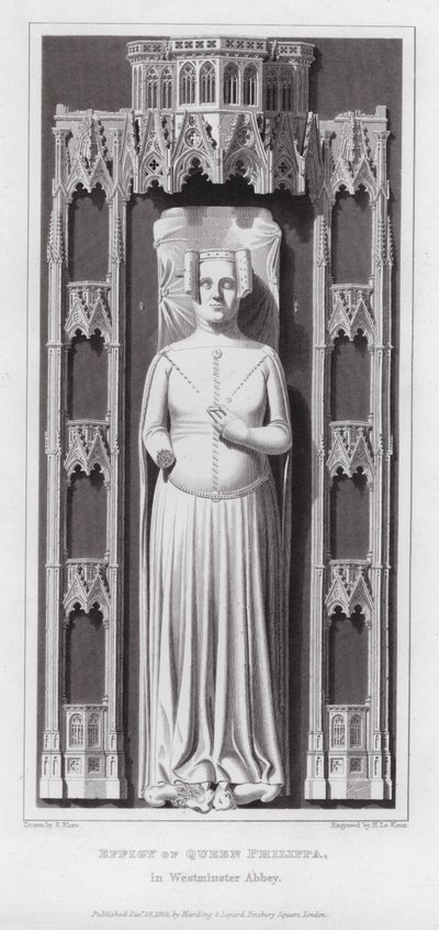 ウェストミンスター寺院にあるフィリッパ王妃のエフィグ(彫刻) 作： Edward Blore