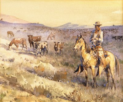 放牧牛 作： Edward Borein