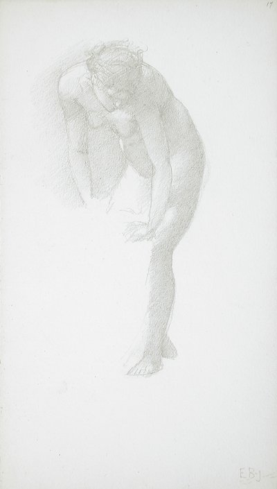 屈む女性のヌード 作： Edward Burne-Jones