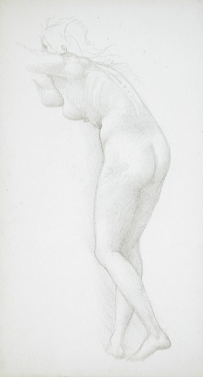 後ろから見た女性のヌード 作： Edward Burne-Jones