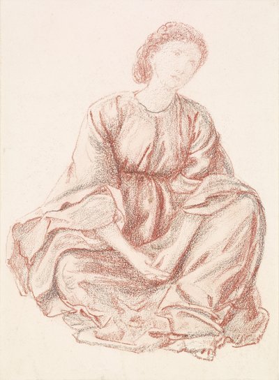緑の夏-中央の人物のための飾り布の研究 作： Edward Burne Jones