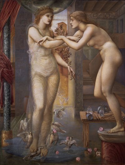 ピグマリオンとイメージ-ゴッドヘッドファイア 作： Edward Burne Jones