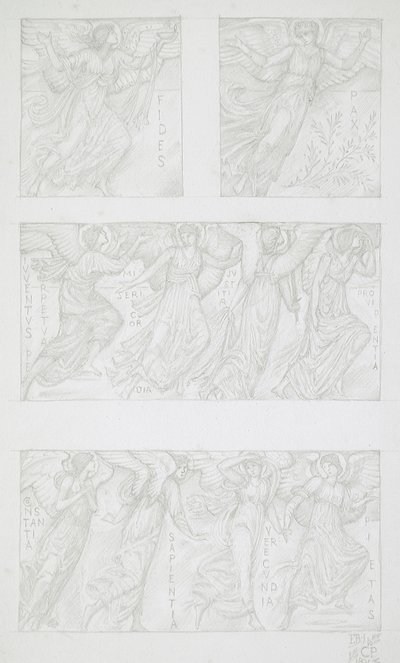 寓意的な人物像のデッサン集 作： Edward Burne-Jones