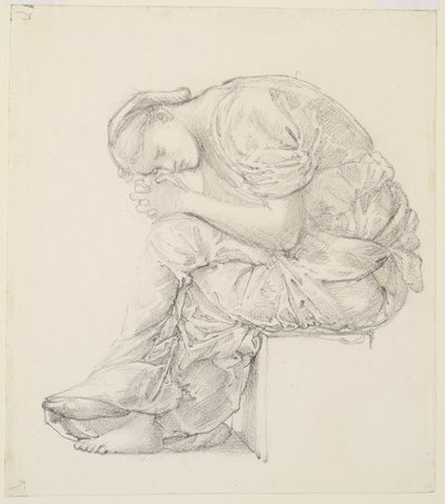 嘆き-右の図の研究 作： Edward Burne-Jones