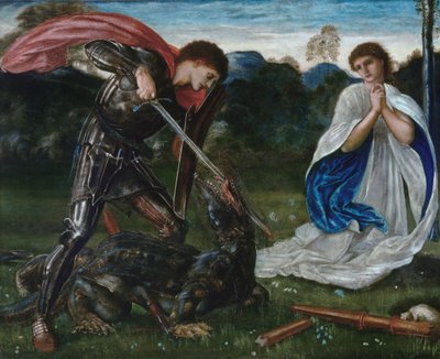 戦いセント・ジョージがドラゴン6世を殺す 作： Edward Burne-Jones