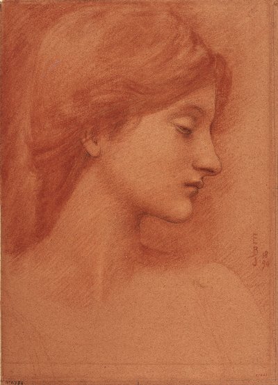女性の頭 作： Edward Burne Jones