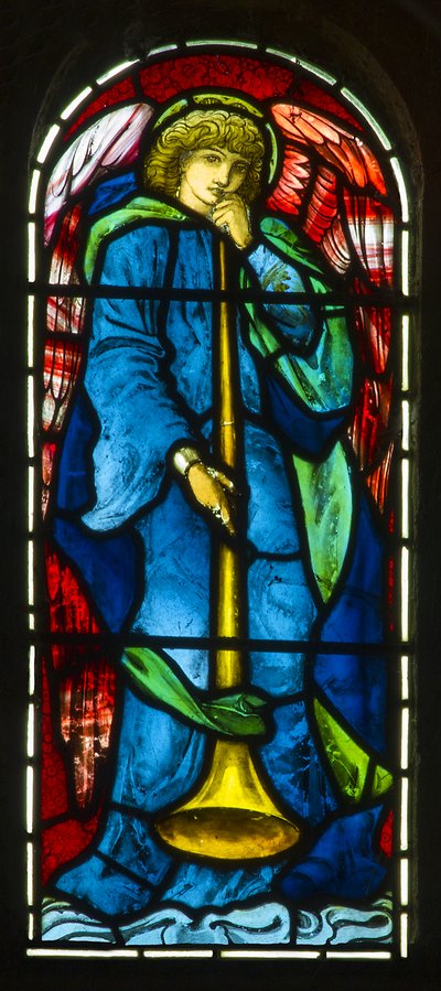 Hoarwithy、St Catherine、Morris＆Co.、Edward Burne-Jones、Trumpeting Angel、1879 作： Edward Burne Jones