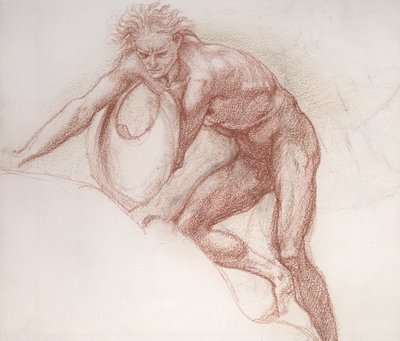 男性のヌード、ヘラクレスのための研究 作： Edward Burne Jones